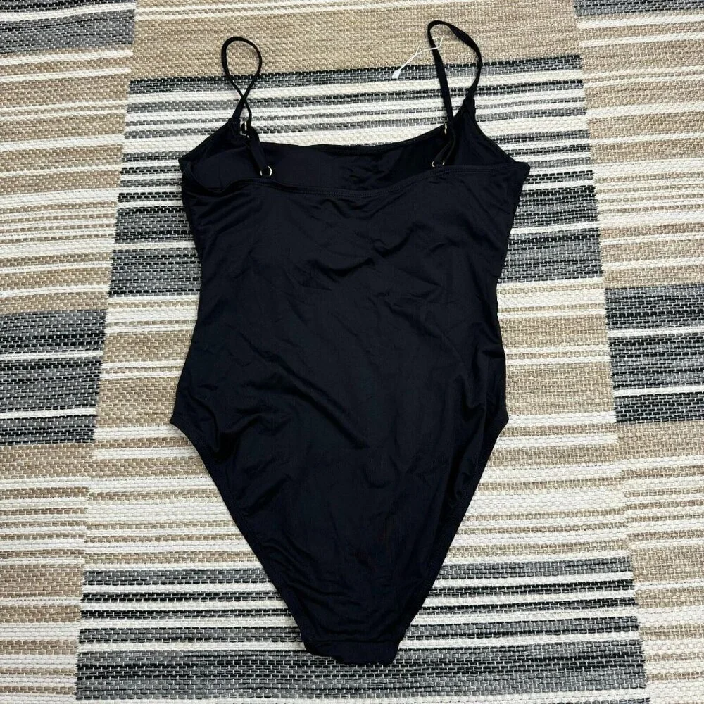Andie The Amalfi One‎ Piece Swimsuit Spaghetti Strap Padded Stretch Black XL